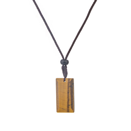 Crystal Rectangular Square Pendant Necklace