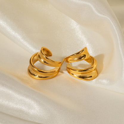 Women's double curl earrings