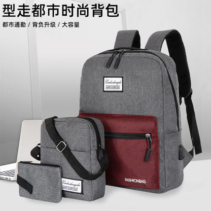 Backpack three-piece USB charging