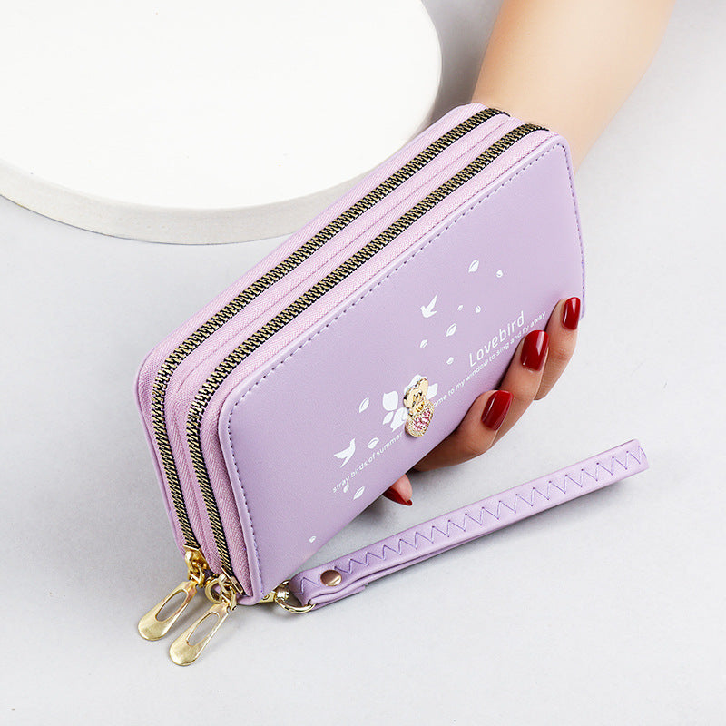 Love Printed Wrist Strap Clutch Bag Wallet