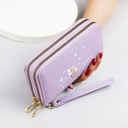 Love Printed Wrist Strap Clutch Bag Wallet