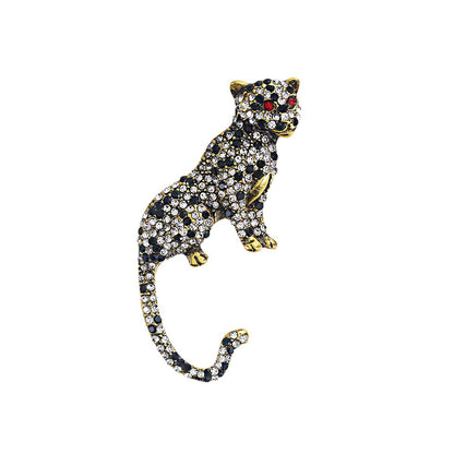 Rhinestone Cheetah Brooch