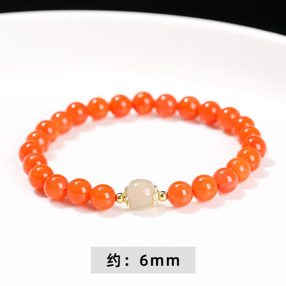 5A Natural Nanhong Agate Bracelet