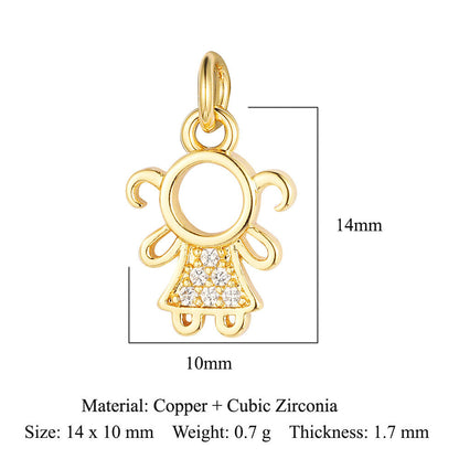 Copper zircon pendant, round ball beetle DIY.