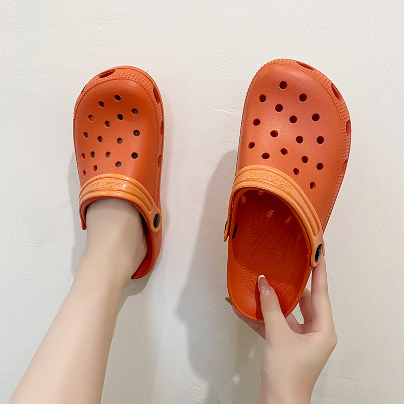 Baotou hole shoes women step on shit soft soles