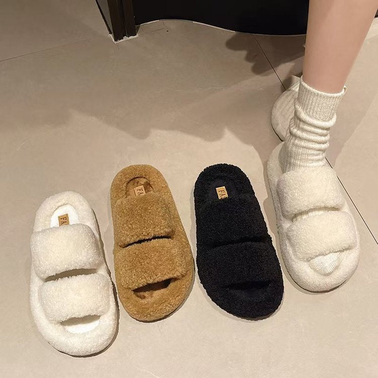 Lamb wool slippers