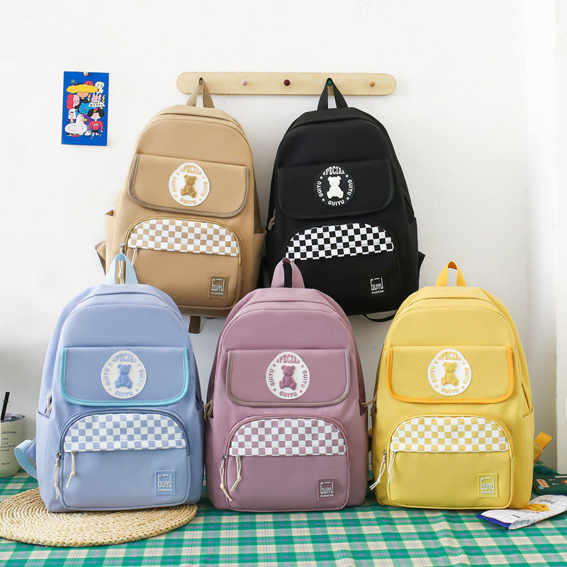 Schoolbag, four-piece backpack