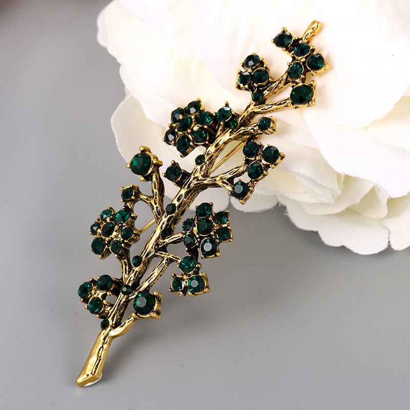 Flower branch brooch zinc alloy