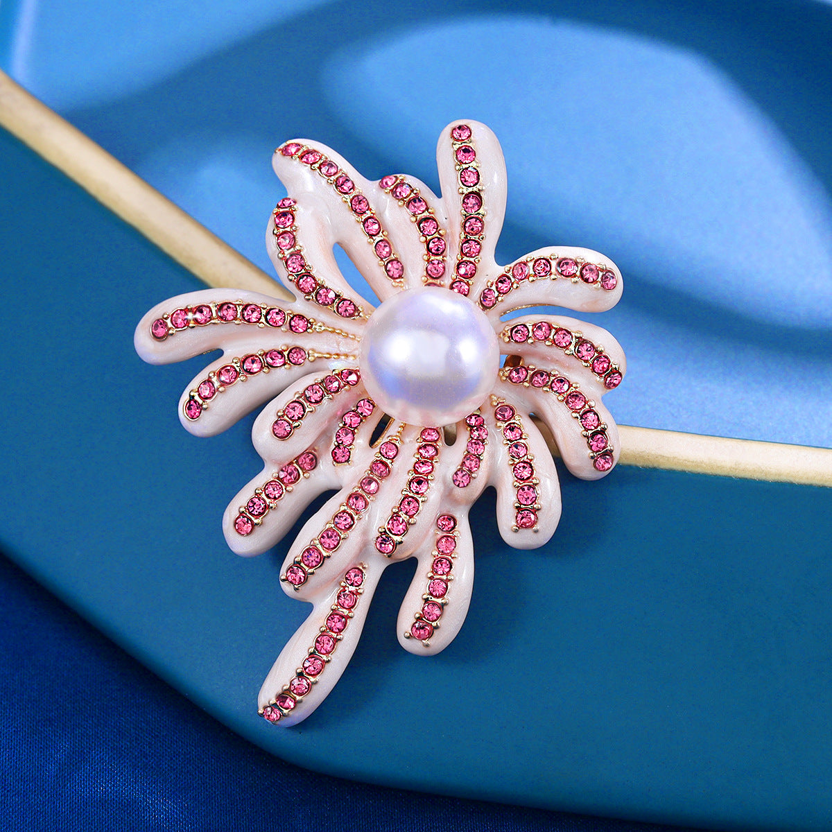 Coral brooch corsage