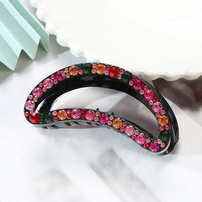 Personality Hair Clip with Rhinestone Flower Acrylic