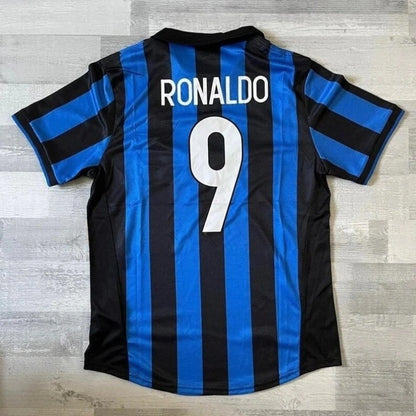 98-99 Camiseta retro de manga corta del Inter de Milán Ronaldo Baggio Zanetti Moratti 