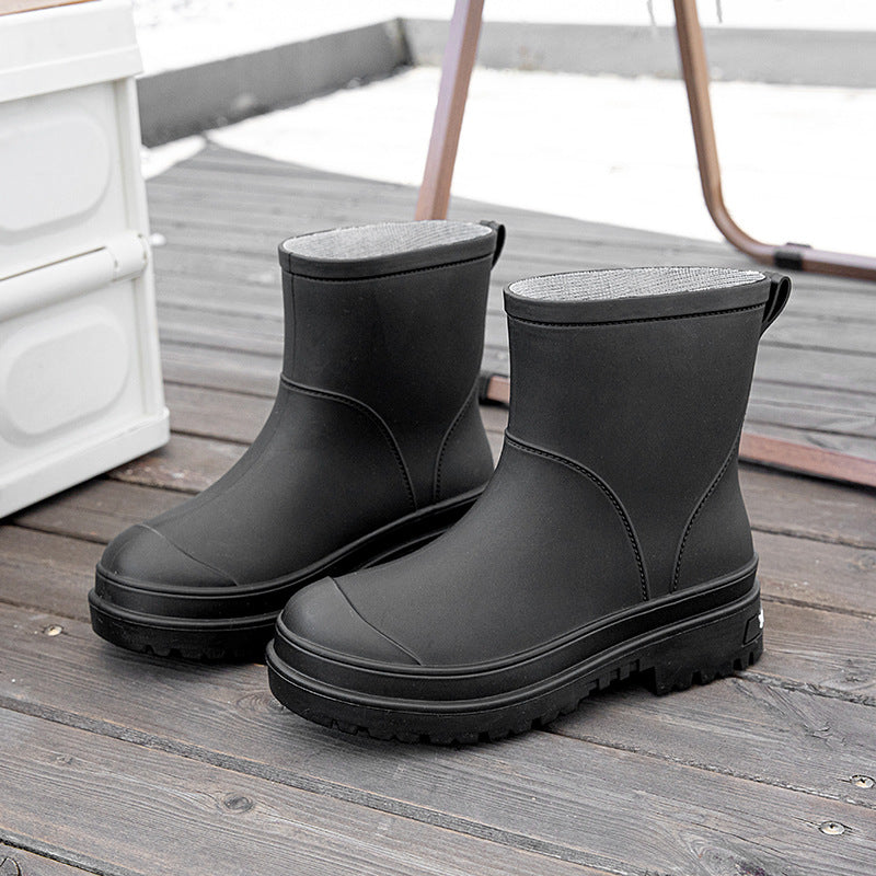 Rain shoes women's cotton warm rain boots