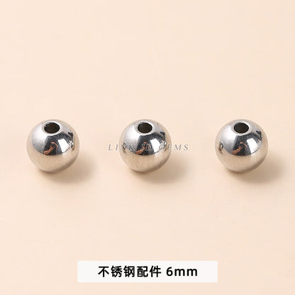 Stainless steel bead spacer tube bead round bead accessories