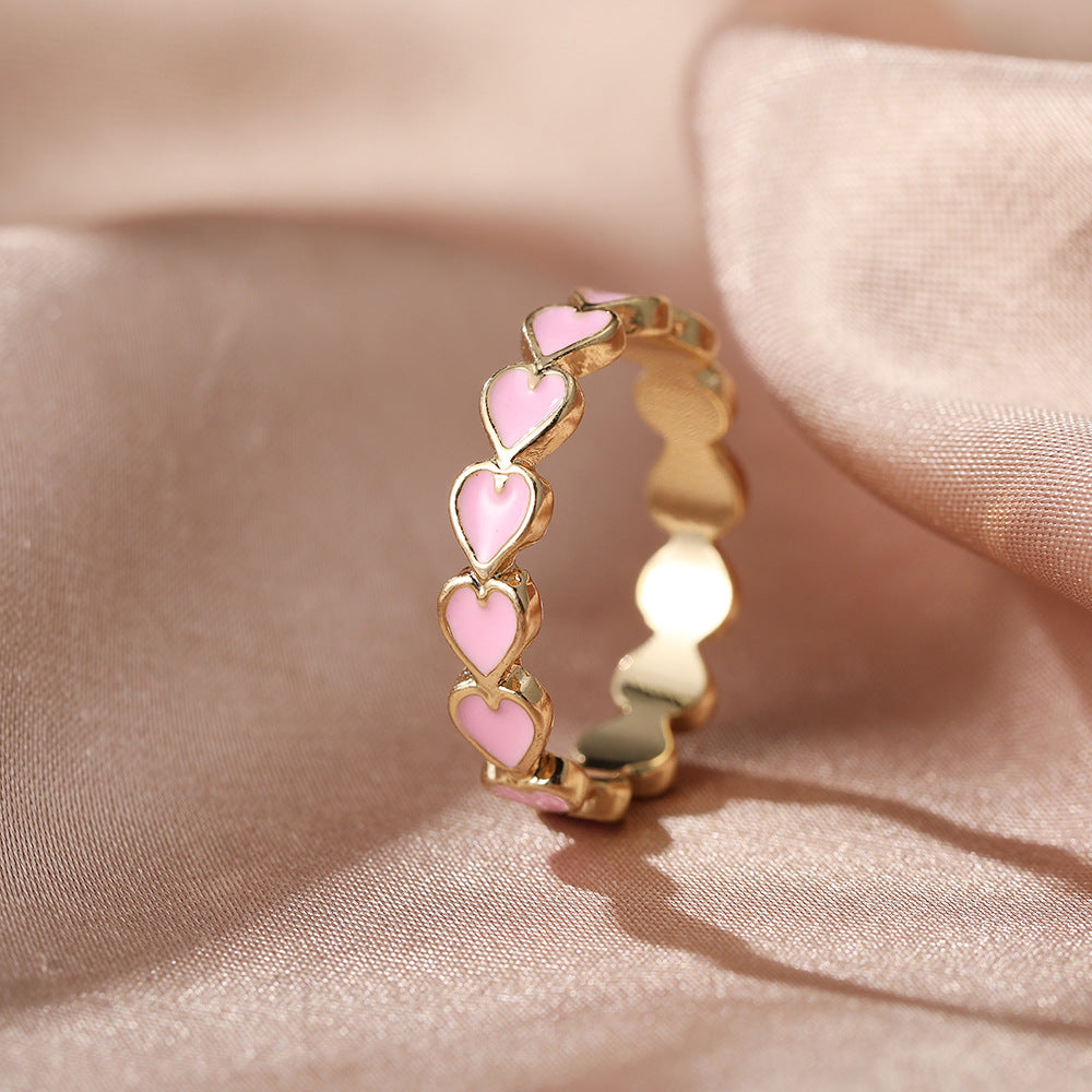 Women's fruity peach heart index finger ring