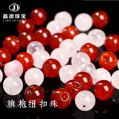 Agate cheongsam button beads loose beads