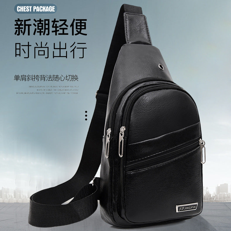 Men's PU Soft Leather Breast Bag