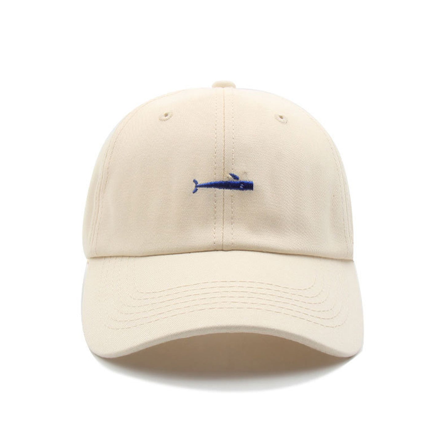 Gorra de béisbol de algodón con bordado de ballena 