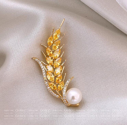 Wheat Pearl Brooch