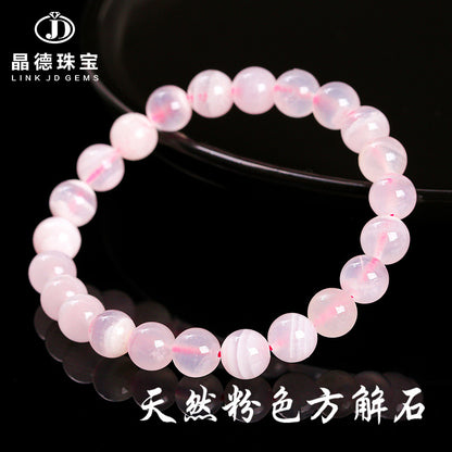 Natural pink calcite bracelet.