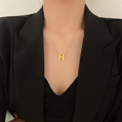 Hot Sale H Letter Titanium Steel Necklace