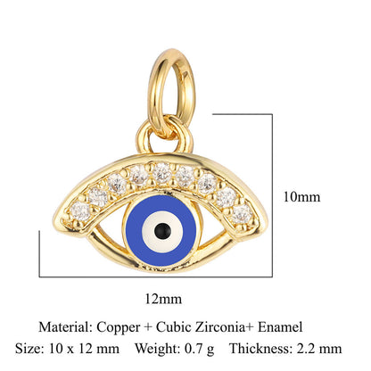 Seven Beads Devil's Eye Copper Zircon Pendant