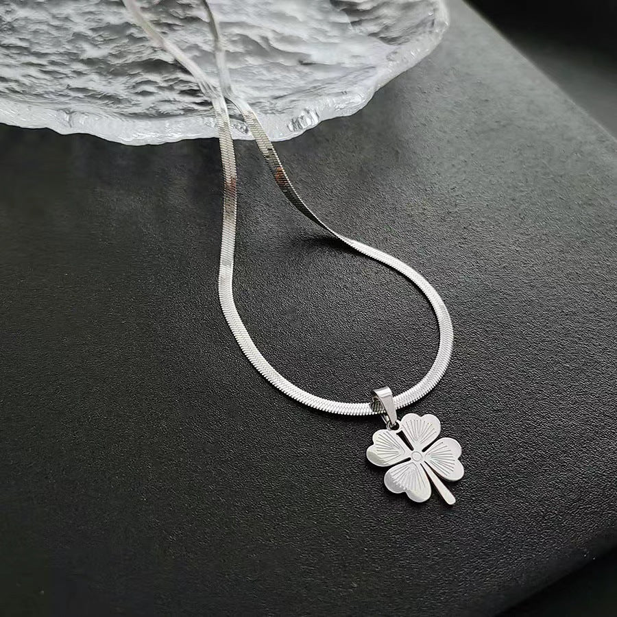 Clover Pendant Titanium Necklace, 2023 New Ins Style