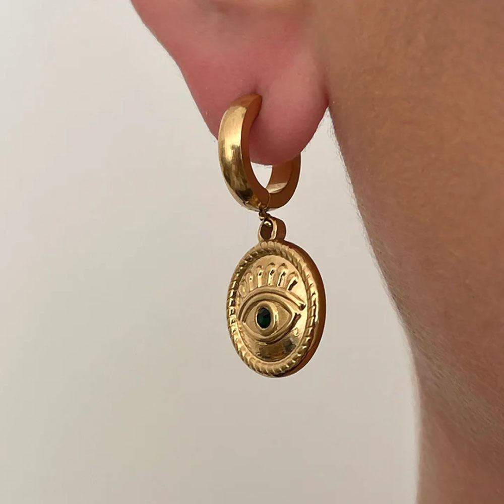 Pendientes colgantes con forma de ojo 