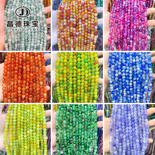 8Mm optimized mixed color chalcedony round beads loose beads