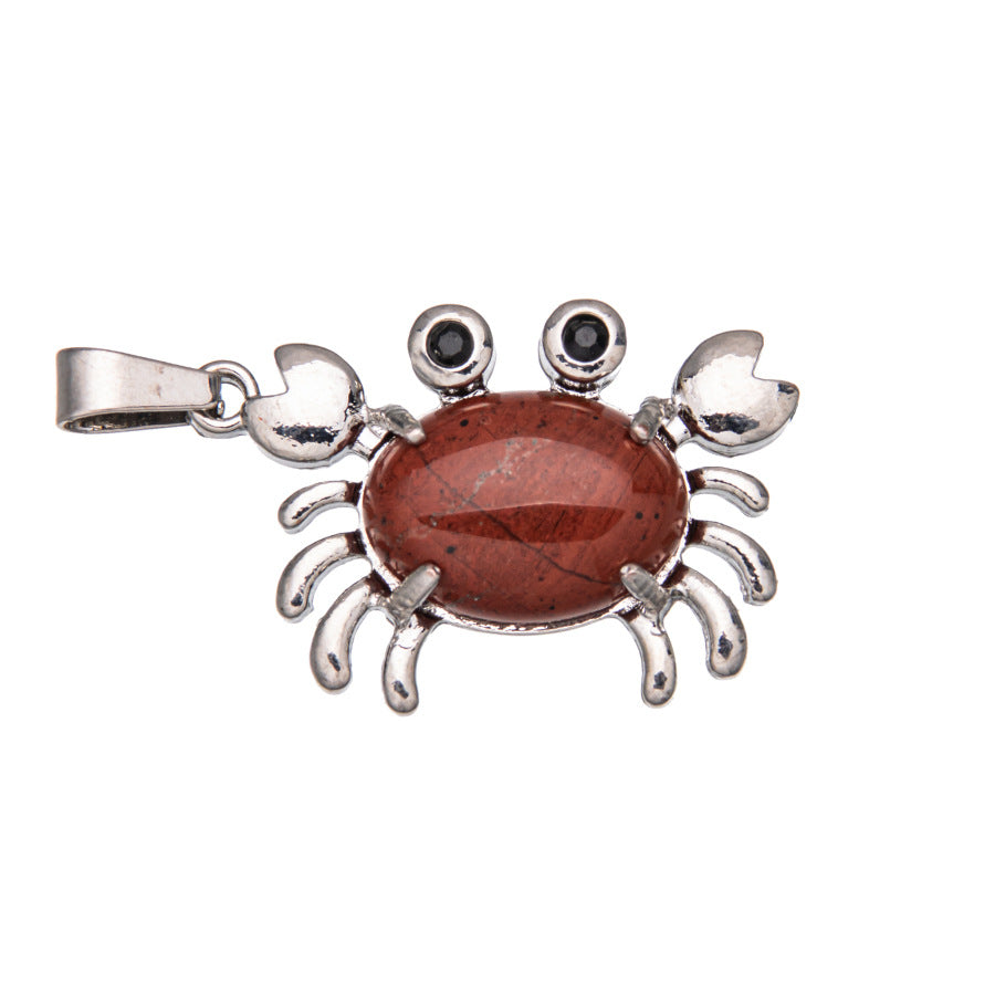 Crab Agate Oval Crystal Pendant