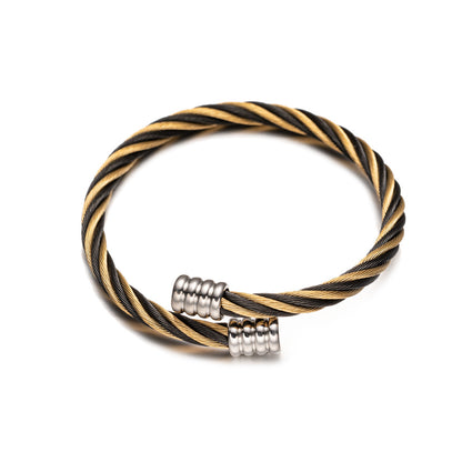 Steel cable mixed color elastic bracelet