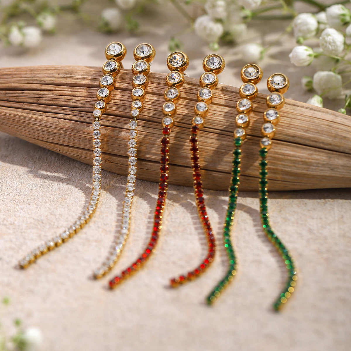 Zirconia Tassel Earrings