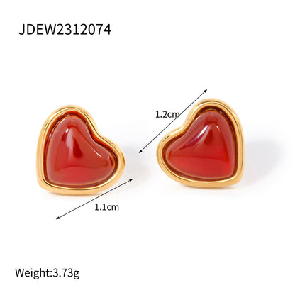 Red heart earrings