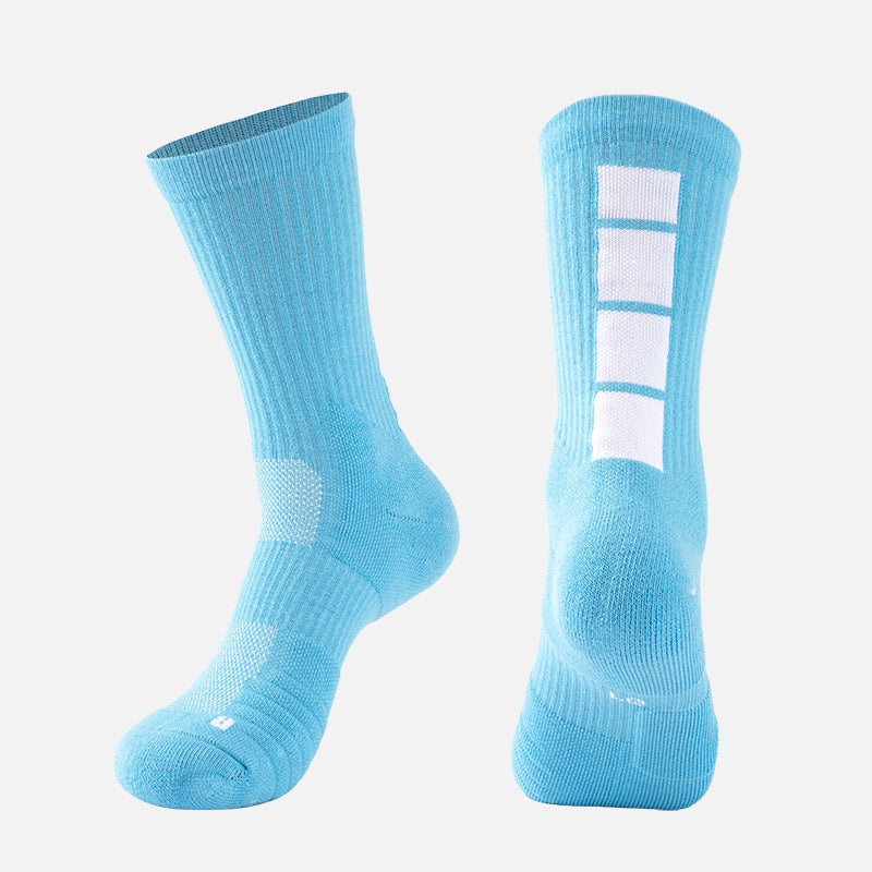 Adult Mid-Calf Gradient Basketball Socks Thick Sports Socks