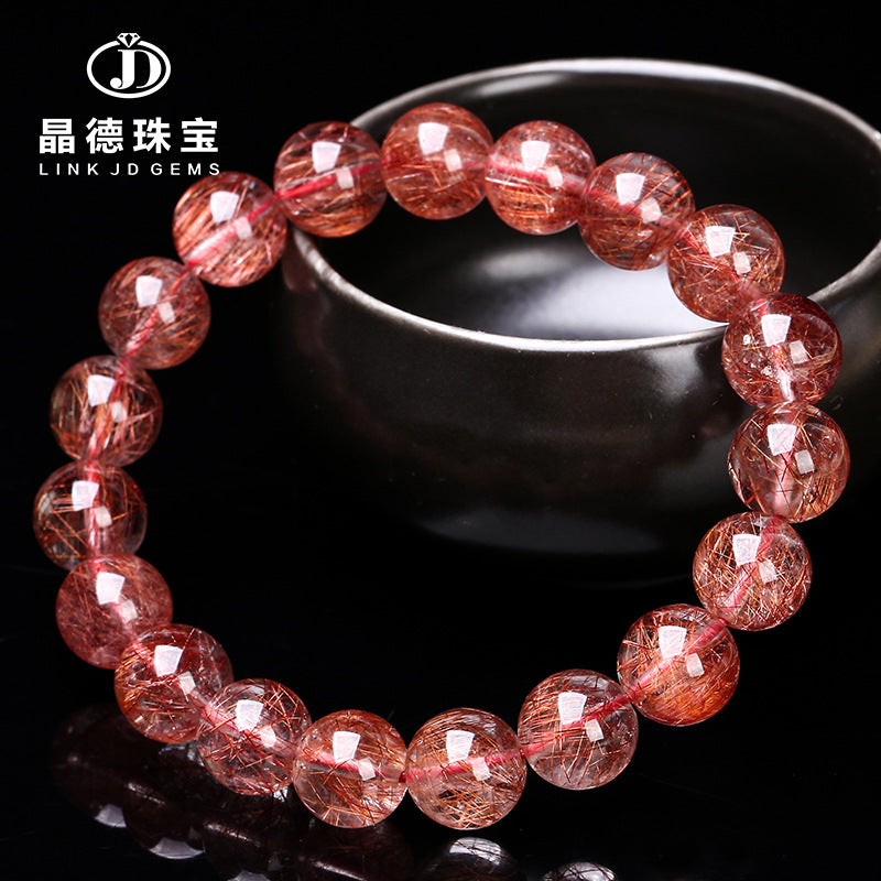 7A Natural Red Hair Crystal Bracelet