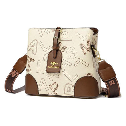 Letter Versatile Crossbody Bucket Bag Female