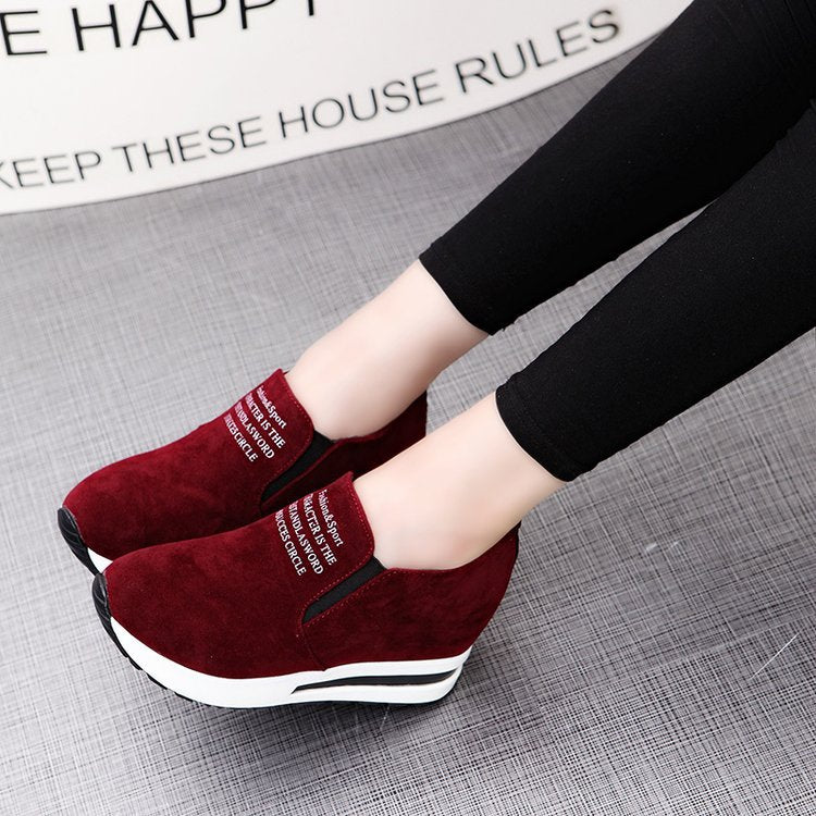 Shallow polyurethane bottom suede women's shoes