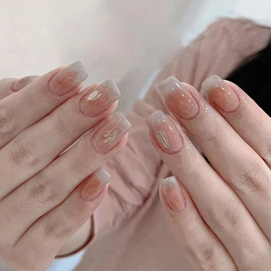 Autumn Winter Ombre Tapered Ballerina Nails