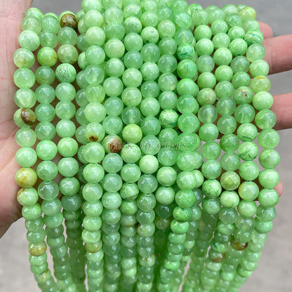 Perlas sueltas de jade blanco de Afganistán Perlas redondas de jade blanco lechoso 