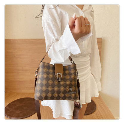 Premium printed letter shoulder handbag