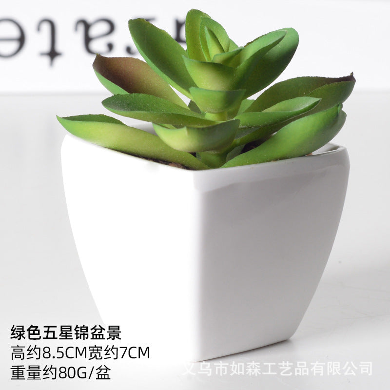 Simulation of succulent plastic bonsai artificial flowers combination