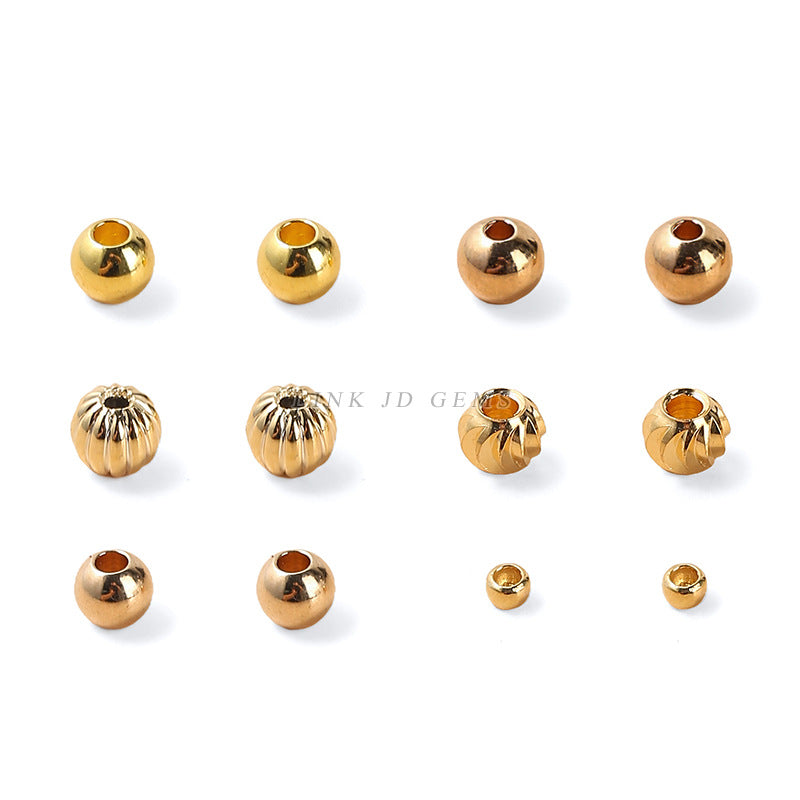 4mm18K gold-wrapped small copper beads pumpkin beads