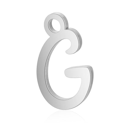 10 pcs/titanium steel full set of 26 English letter pendants