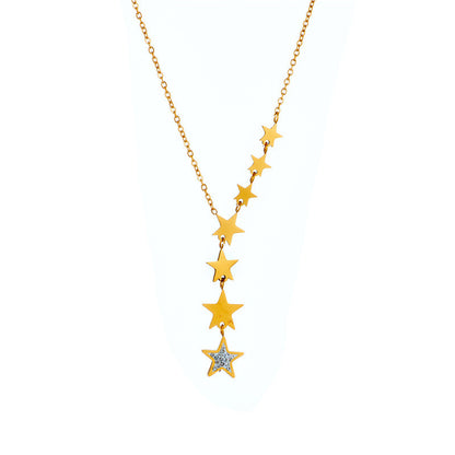 Pentagram sequined pendant necklace