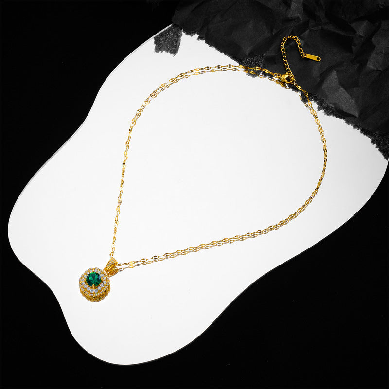 Square emerald necklace