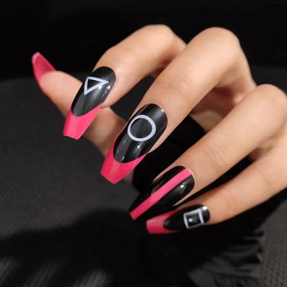 Ballet Black and Pink Nails