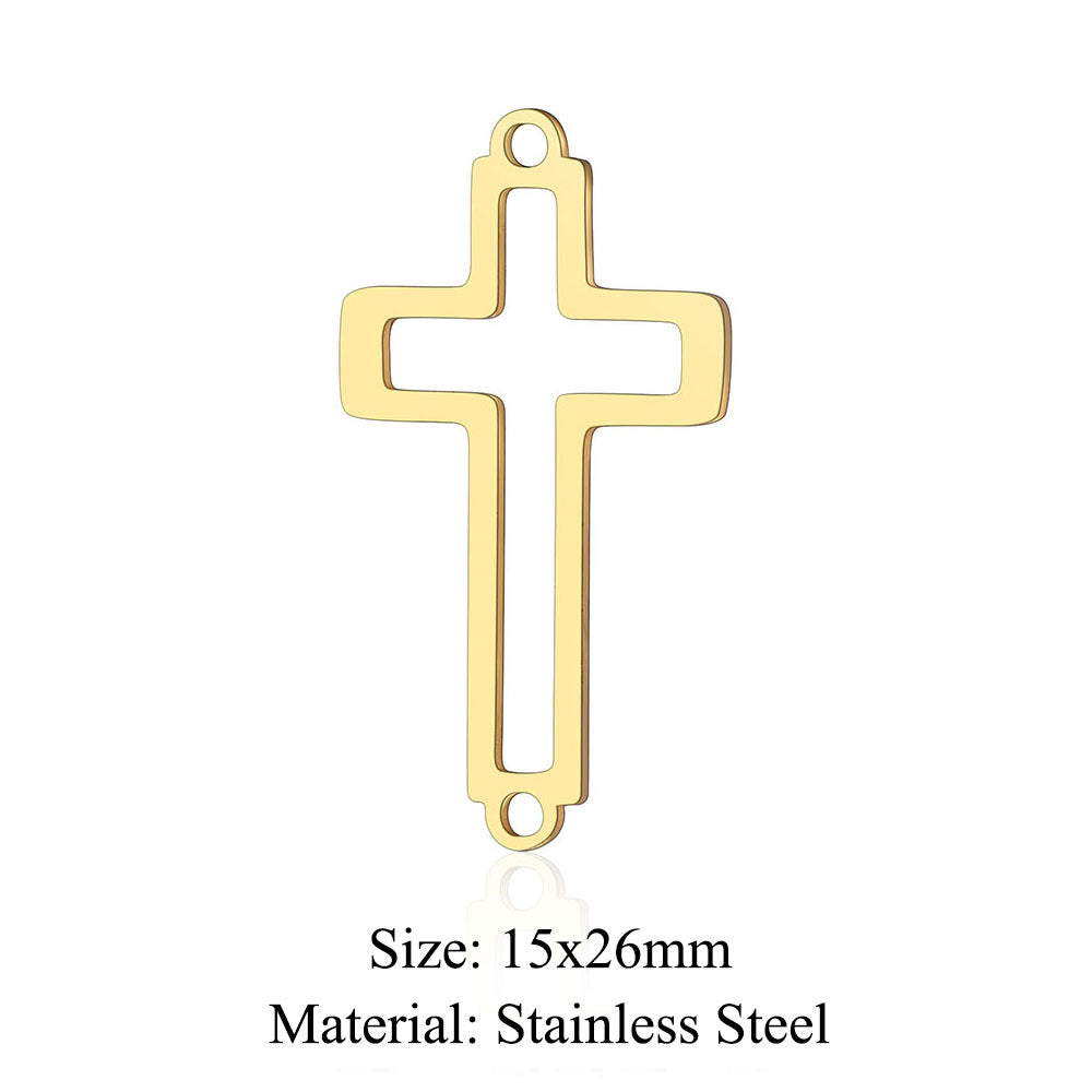 5 pcs/titanium steel hollow cross pendant.