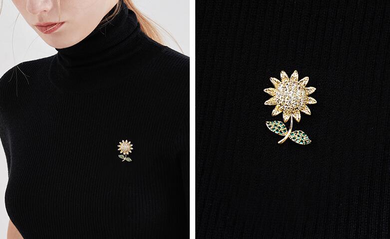 Sunflower Anti-light Buckle Brooch