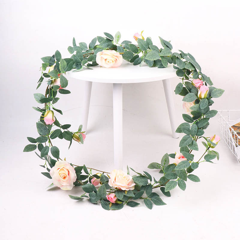 Rose vine artificial flower wall plastic artificial green plant wall hanging