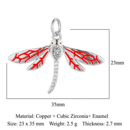 Heart-shaped copper zircon pendant bear snake scorpion