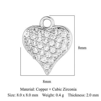 Color zircon peach heart copper zircon pendant.